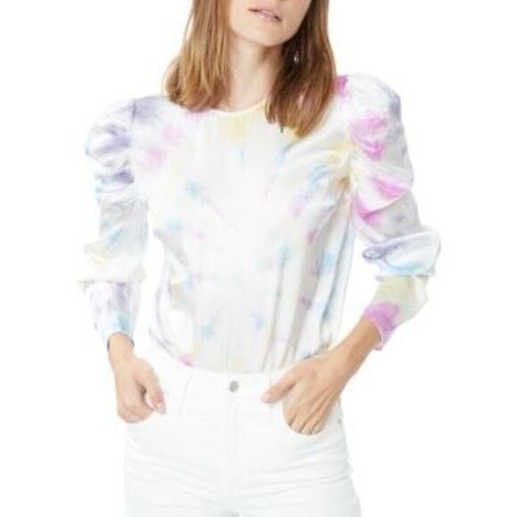 Generation Love Penelope Silk puff sleeve tie dye top size XS - Picture 2 of 7